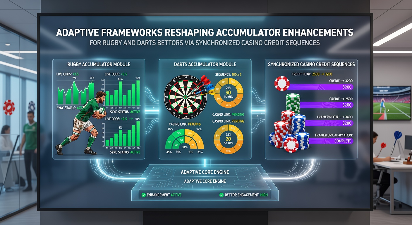 Illustration of adaptive betting frameworks linking rugby accumulators with synchronized casino credit sequences in a digital interface