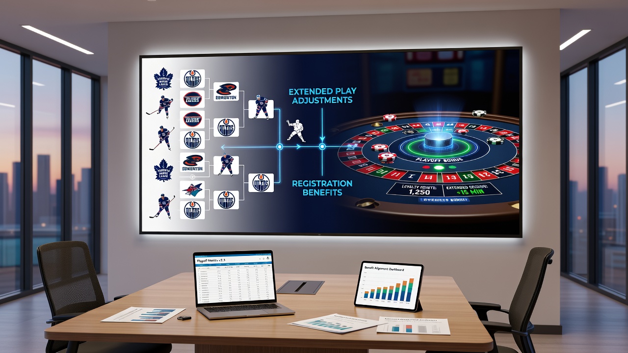 Registration bonus alignment process illustrated across hockey playoff timelines and electronic table game interfaces