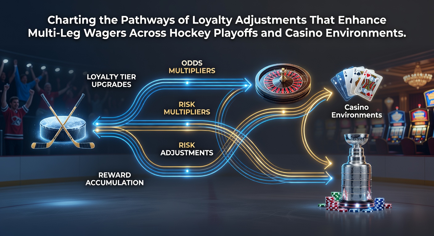 Loyalty program pathways illustrated through hockey playoff brackets and casino reward interfaces