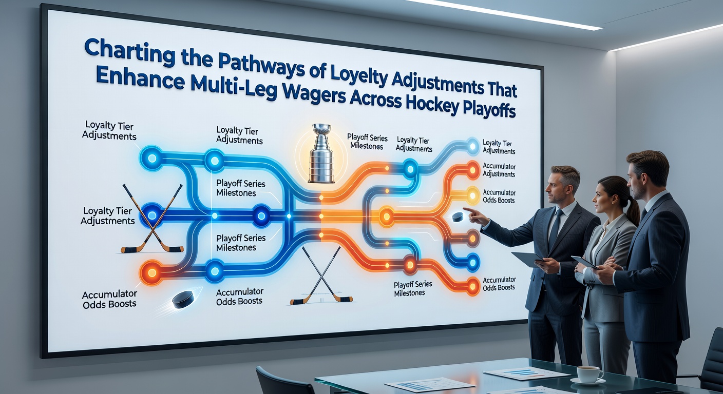 Detailed flowchart of loyalty adjustments linking hockey playoff multi-leg wagers to casino reward tiers