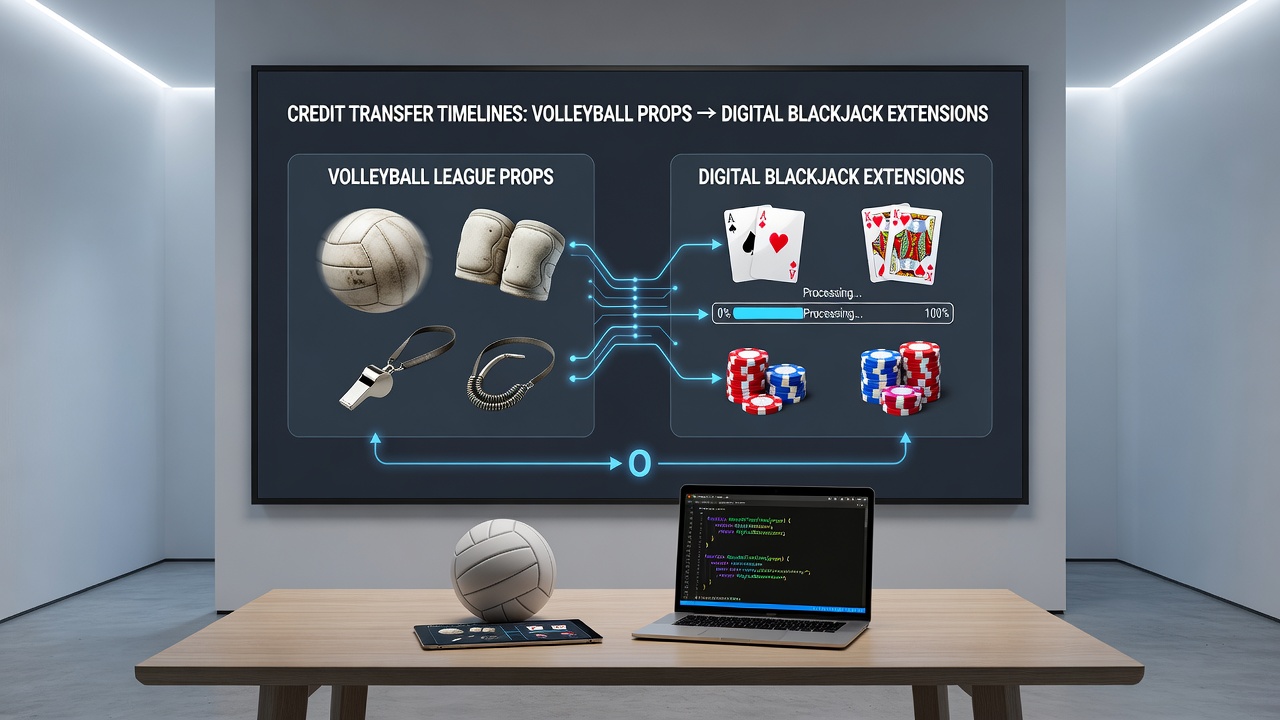 Timeline graphic showing credit migration routes from league props to blackjack in summer windows